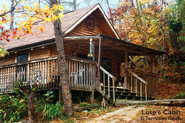 Privacy at Luke's Cabin nestled in the woods at Twin Valley B & B Horse Ranch